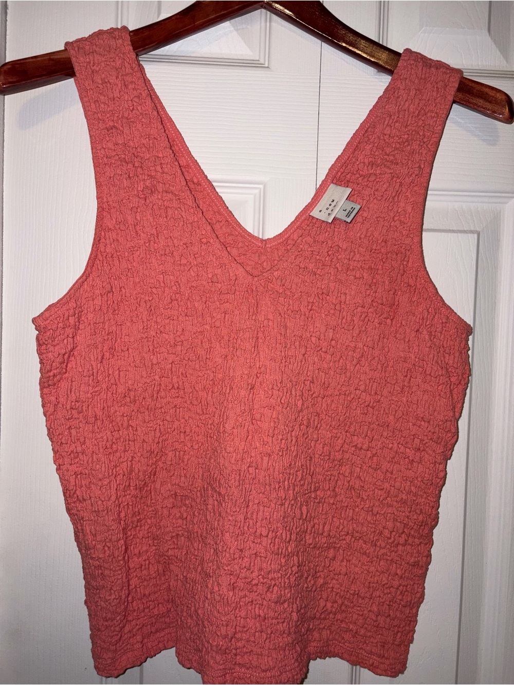 A New Day Women’s Large Coral Textured Stretch V-Neck Tank Top